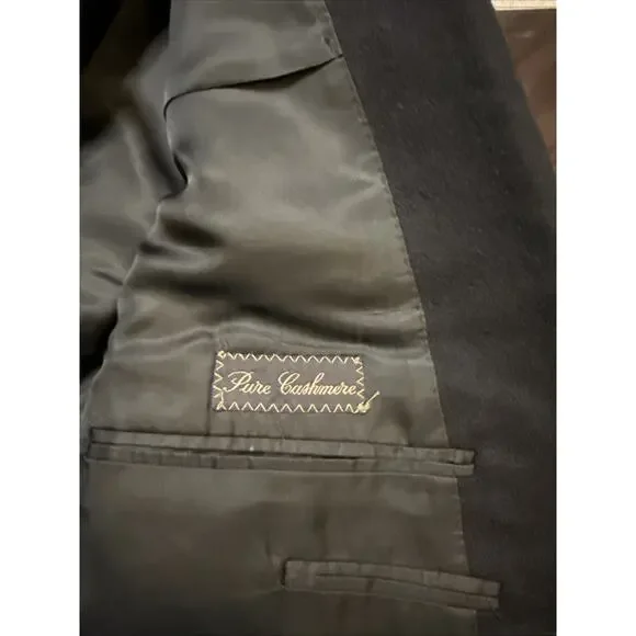 Mens 42 R Ermenegildo Zegna 100 % Cashmere Solid Black Blazer Made Switzerland - Picture 5 of 12